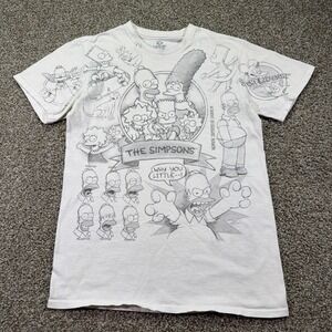 The Simpsons Liquid Blue All Over Print Tee Size Small White Promo